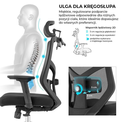 Fotel biurowy ergonomiczny Rosa musztardowy ANGEL ANGEL Fotel biurowy ergonomiczny Rosa musztardowy ANGEL ANGEL