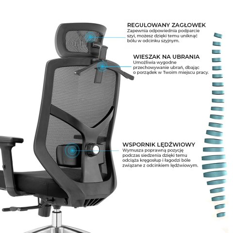 Fotel biurowy ergonomiczny Rosa musztardowy ANGEL ANGEL Fotel biurowy ergonomiczny Rosa musztardowy ANGEL ANGEL