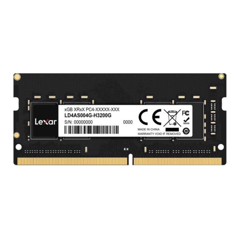 Pamięć SODIMM DDR4 Lexar 32GB (1x32GB) 3200MHz CL22 1,2V Black Lexar Pamięć SODIMM DDR4 Lexar 32GB (1x32GB) 3200MHz CL22 1,2V Black Lexar