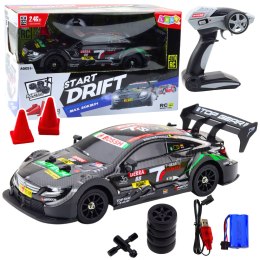Samochód Wyścigowy Auto Do Driftu RC Czarny Karbon 30km/h 1:16 LEAN Toys