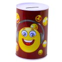 Skarbonka Metalowa Emotki Niebieska Brązowa 13 x 8cm LEAN TOYS