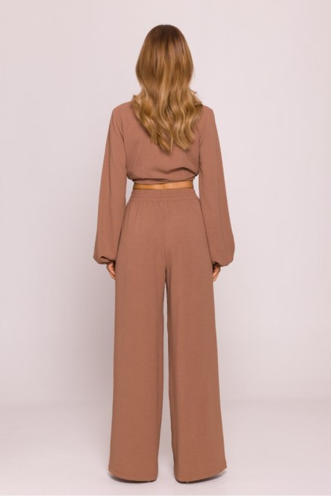 Spodnie Damskie Model MOE862 Czekolada - Moe Moe