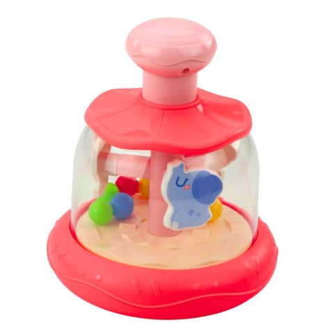Bączek Karuzela Z Kuleczkami I Zwierzętami Hipopotam Lew Małpka Różowa LEAN Toys Bączek Karuzela Z Kuleczkami I Zwierzętami Hipopotam Lew Małpka Różowa LEAN Toys