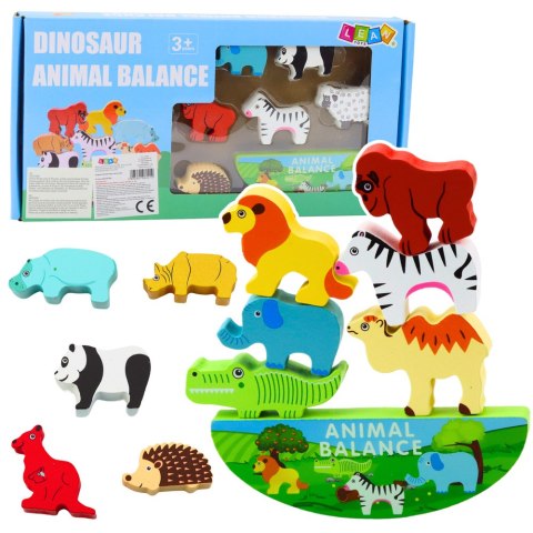 Gra Zręcznościowa Balansujące Zwierzęta Drewniane 13El LEAN Toys Gra Zręcznościowa Balansujące Zwierzęta Drewniane 13El LEAN Toys