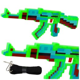 Karabin Pikselowy Broń Światła Dźwięki Niebieski 39cm LEAN Toys