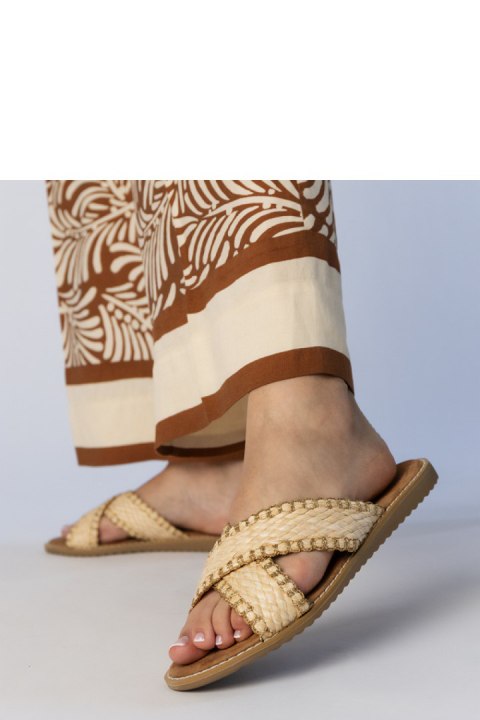 Sandał Klapki Model Ellinara JB1949 Beige - PRIMO PRIMO Sandał Klapki Model Ellinara JB1949 Beige - PRIMO PRIMO