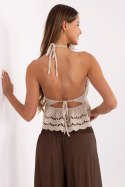 Koszulka Top Model MI-TP-88506.87 Beige - Italy Moda Italy Moda