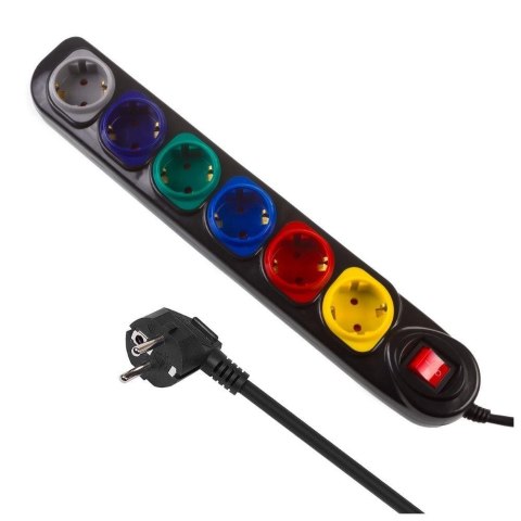 Listwa zasilająca Maclean MCE509 B przedłużacz 6 gniazd, z włącznikiem, 250VAC/10A, 1,5m Maclean Listwa zasilająca Maclean MCE509 B przedłużacz 6 gniazd, z włącznikiem, 250VAC/10A, 1,5m Maclean