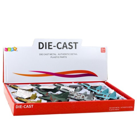 Myśliwiec Wojskowy Z Napędem Frykcyjnym Metalowy 11cm Mix LEAN TOYS