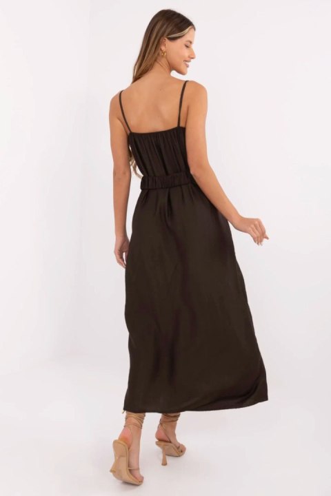 Sukienka Model MI-SK-A6401.00 Dark Brown - Italy Moda Italy Moda Sukienka Model MI-SK-A6401.00 Dark Brown - Italy Moda Italy Moda