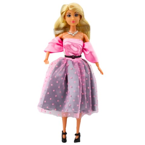 Lalka Anlily Suknia Balowa Jasnoróżowa W Kropki Ruchome Kończyny Blond LEAN Toys Lalka Anlily Suknia Balowa Jasnoróżowa W Kropki Ruchome Kończyny Blond LEAN Toys
