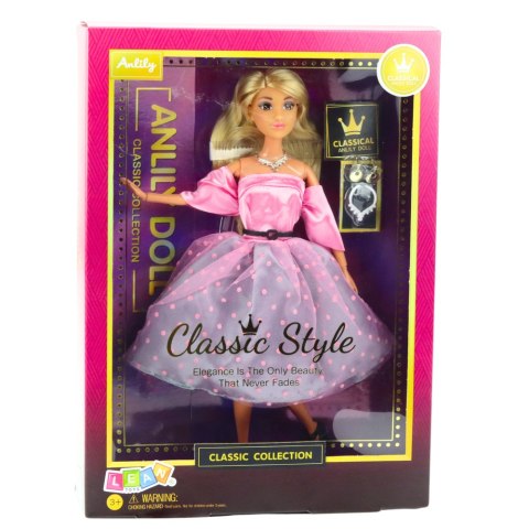 Lalka Anlily Suknia Balowa Jasnoróżowa W Kropki Ruchome Kończyny Blond LEAN Toys Lalka Anlily Suknia Balowa Jasnoróżowa W Kropki Ruchome Kończyny Blond LEAN Toys