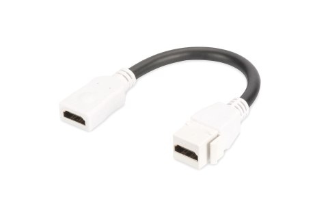 Moduł Keystone DIGITUS HDMI z kablem 12cm łącznik do gniazd i pustych paneli żeński/żeński biały Digitus