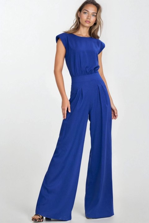 Kombinezon z rayonu z nogawkami palazzo KM42 Indygo - Nife Nife