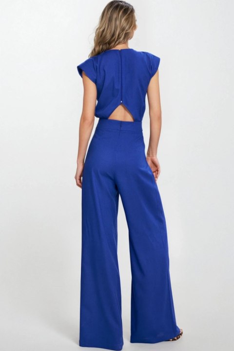 Kombinezon z rayonu z nogawkami palazzo KM42 Indygo - Nife Nife