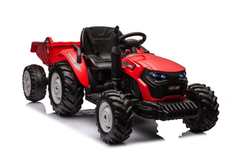 Traktor Na Akumulator HC-306 Czerwony Z Przyczepą 24V LEAN CARS