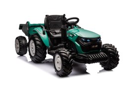 Traktor Na Akumulator HC-306 Z Przyczepą Ciemno Zielony 24V LEAN CARS