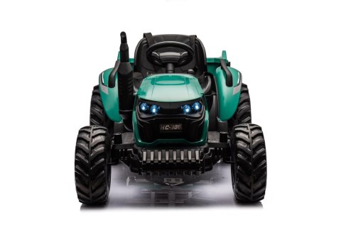 Traktor Na Akumulator HC-306 Z Przyczepą Ciemno Zielony 24V LEAN CARS Traktor Na Akumulator HC-306 Z Przyczepą Ciemno Zielony 24V LEAN CARS