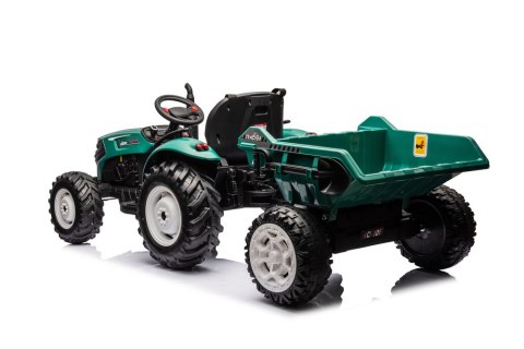 Traktor Na Akumulator HC-306 Z Przyczepą Ciemno Zielony 24V LEAN CARS Traktor Na Akumulator HC-306 Z Przyczepą Ciemno Zielony 24V LEAN CARS