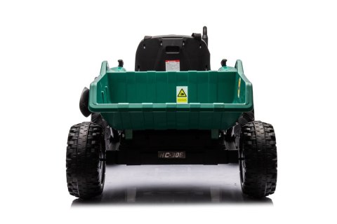 Traktor Na Akumulator HC-306 Z Przyczepą Ciemno Zielony 24V LEAN CARS Traktor Na Akumulator HC-306 Z Przyczepą Ciemno Zielony 24V LEAN CARS