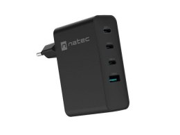 Ładowarka sieciowa, Ładowarka do laptopów Natec Ribera Gan 3x USB-C + 1x USB-A 100W Czarna Natec