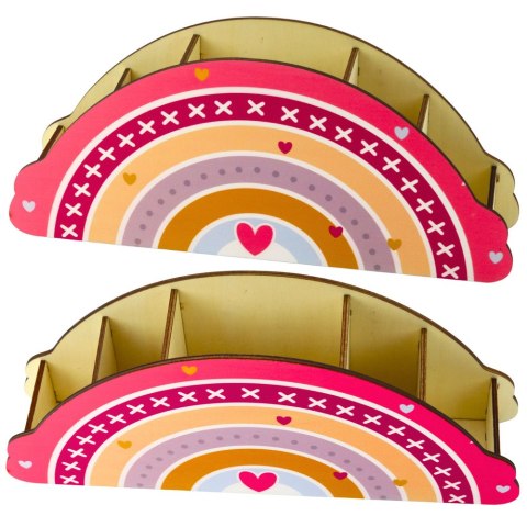 Drewniany Organizer Na Biurko Dla Dzieci Tęcza Różowy LEAN Drewniany Organizer Na Biurko Dla Dzieci Tęcza Różowy LEAN