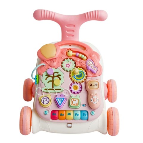 Chodzik Edukacyjny Stolik Panel Interaktywny Stolik 5w1 Różowy LEAN Toys Chodzik Edukacyjny Stolik Panel Interaktywny Stolik 5w1 Różowy LEAN Toys