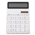Kalkulator Biurowy Szkolny 12-Cyfrowy Wyświetlacz LCD Solar Biały LEAN