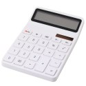 Kalkulator Biurowy Szkolny 12-Cyfrowy Wyświetlacz LCD Solar Biały LEAN