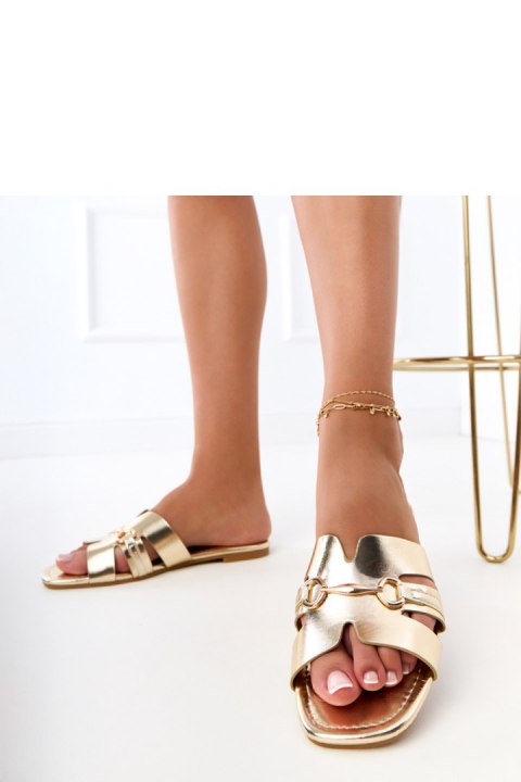 Sandał Klapki Model Elamisa 221-5 Gold - PRIMO PRIMO Sandał Klapki Model Elamisa 221-5 Gold - PRIMO PRIMO