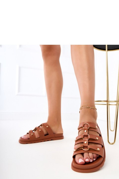 Sandał Klapki Model Elenois ST-3 Brown - PRIMO PRIMO Sandał Klapki Model Elenois ST-3 Brown - PRIMO PRIMO