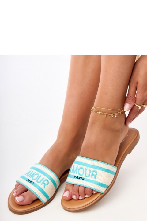 Sandał Klapki Model Fargiza GQ8-060 Blue - PRIMO PRIMO Sandał Klapki Model Fargiza GQ8-060 Blue - PRIMO PRIMO