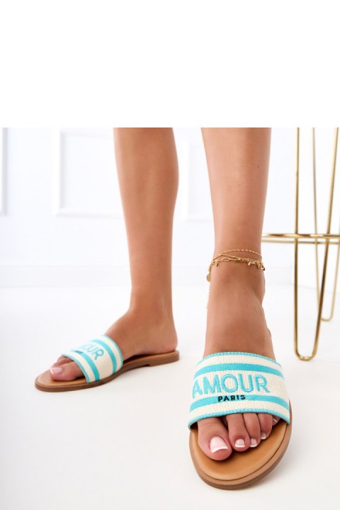 Sandał Klapki Model Fargiza GQ8-060 Blue - PRIMO PRIMO Sandał Klapki Model Fargiza GQ8-060 Blue - PRIMO PRIMO