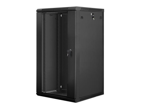 Szafa instalacyjna Rack wisząca 19" 22U 600x600 czarna Lanberg (flack pack) LANBERG
