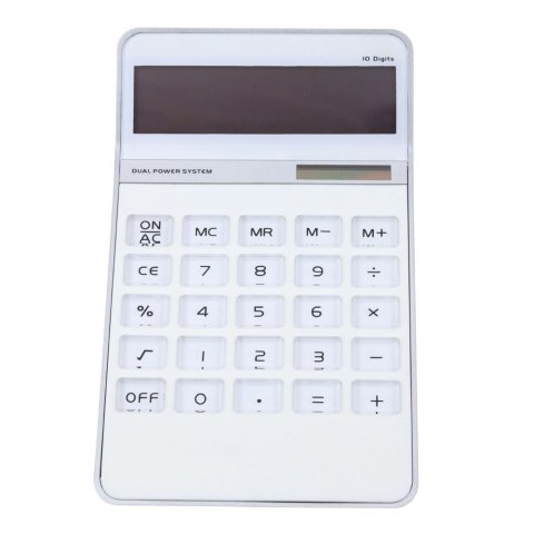 Kalkulator Biurowy Klasyczny 10D Wyświetlacz 10-Cyfrowy Solar Biały LEAN Kalkulator Biurowy Klasyczny 10D Wyświetlacz 10-Cyfrowy Solar Biały LEAN