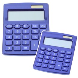Kalkulator Biurowy Szkolny Klasyczny 8-Cyfrowy LCD Solar Granatowy LEAN
