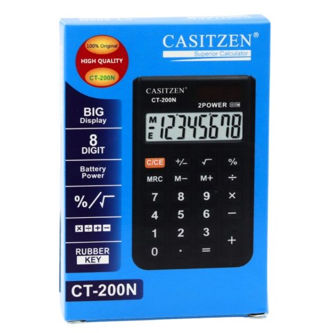 Kalkulator Kieszonkowy Z Etui Wyświetlacz 8- Cyfrowy Solar CT-200N LEAN