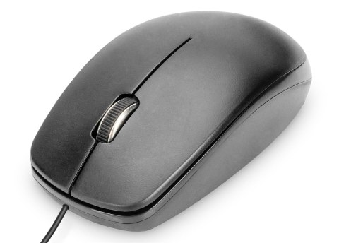 Mysz przewodowa DIGITUS optyczna 1200 DPI 3 przyciski czarna kabel 1.5m Digitus