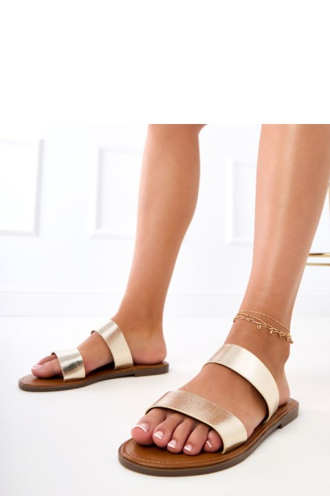 Sandał Klapki Model Fariza 8297 Gold - PRIMO PRIMO Sandał Klapki Model Fariza 8297 Gold - PRIMO PRIMO