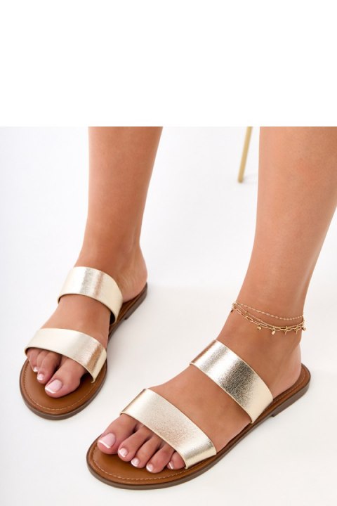 Sandał Klapki Model Fariza 8297 Gold - PRIMO PRIMO Sandał Klapki Model Fariza 8297 Gold - PRIMO PRIMO