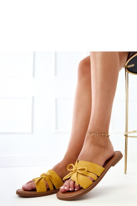 Sandał Klapki Model Favira 9136 Yellow - PRIMO PRIMO Sandał Klapki Model Favira 9136 Yellow - PRIMO PRIMO