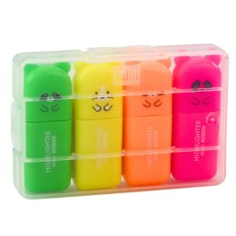 Zestaw Mini Zakreślacze Misie Kolorowe Plastikowe Etui 5szt LEAN