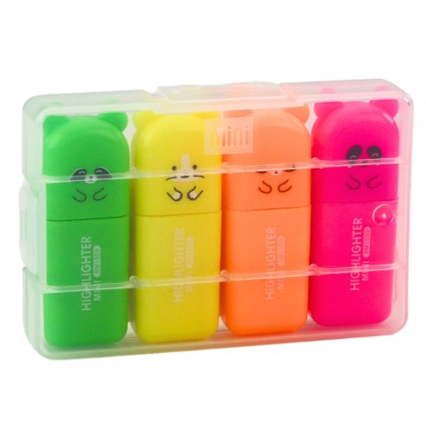 Zestaw Mini Zakreślacze Misie Kolorowe Plastikowe Etui 5szt LEAN Zestaw Mini Zakreślacze Misie Kolorowe Plastikowe Etui 5szt LEAN