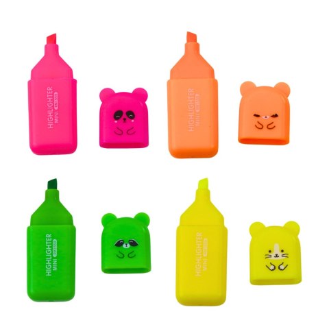 Zestaw Mini Zakreślacze Misie Kolorowe Plastikowe Etui 5szt LEAN Zestaw Mini Zakreślacze Misie Kolorowe Plastikowe Etui 5szt LEAN