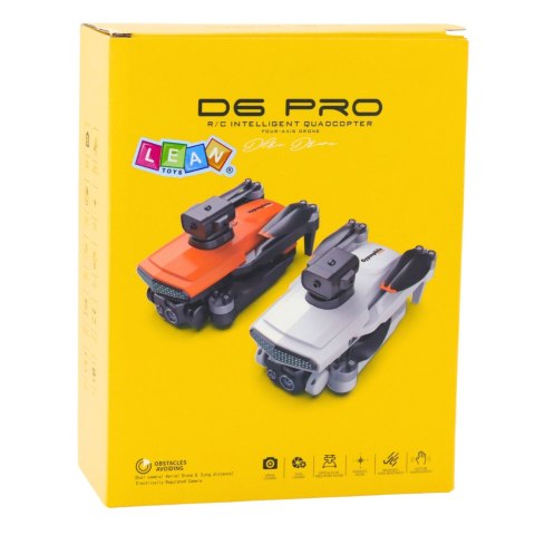 Dron D6 PRO Podwójna Kamera HD Światła LED Pomarańczowy LEAN Toys Dron D6 PRO Podwójna Kamera HD Światła LED Pomarańczowy LEAN Toys