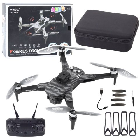 Dron Y329 Kamera HD WIFI Światła LED Aplikacja Czarny Karbonowy LEAN Toys Dron Y329 Kamera HD WIFI Światła LED Aplikacja Czarny Karbonowy LEAN Toys