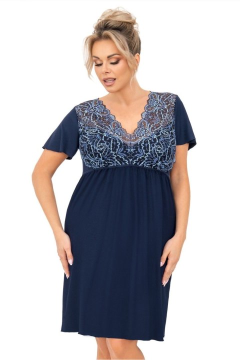 Koszulka nocna Koszula Nocna Model Melania Plus Size Navy - Donna Donna