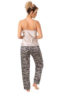 Piżama Damska Model Sheila Long Beige - Donna Donna