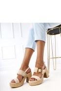 Sandały Model Elevira E5572 Beige - PRIMO PRIMO