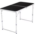 Stół Turystyczny Kempingowy Składany Regulowany Aluminiowy Czarny 120x60cm LEAN